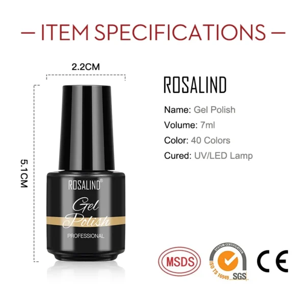ROSALIND Gel Nail Kit with Base & Top Coat for Manicure - Image 6