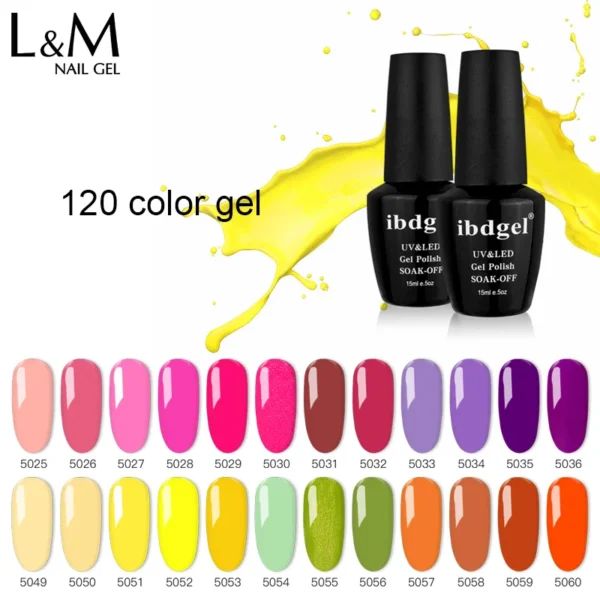 IBDgel Gel Nail Kit - 120 Colors Non-Toxic UV LED Gel Polish for Manicure - Image 2