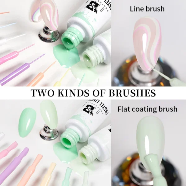 Nail Kit Set Pastel Liner Gel Polish Soak Off UV Long Lasting - Image 3