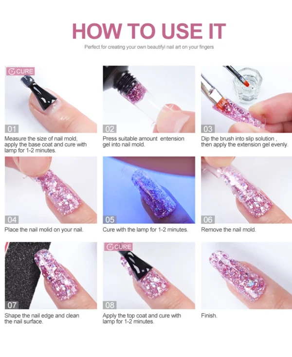 Gel Nail Kit Poly Nail Gel Extending Soaking Acrylic Varnish for Novices - Image 6