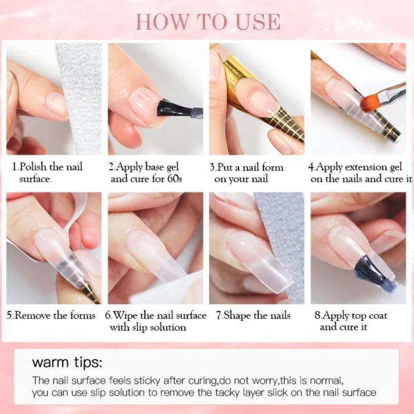 Nail Kit Set 20ml With 6W LED Lamp For Nail Extension - Image 5