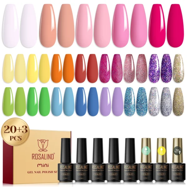 Rosalind 23Pcs Gel Nail Kit with UV Lamp and Hybrid Varnish - Image 2
