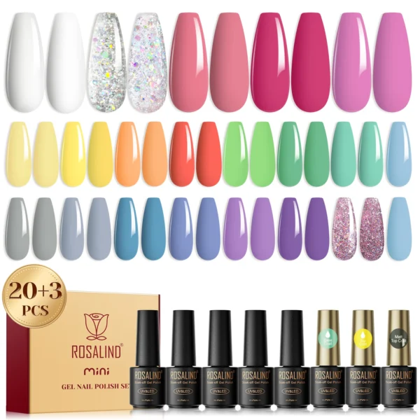 Rosalind 23Pcs Gel Nail Kit with UV Lamp and Hybrid Varnish - Image 3