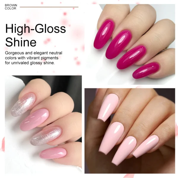 9pc Nail Kit Set with UV Gel, Base, Top Coat, Decoration - Image 5