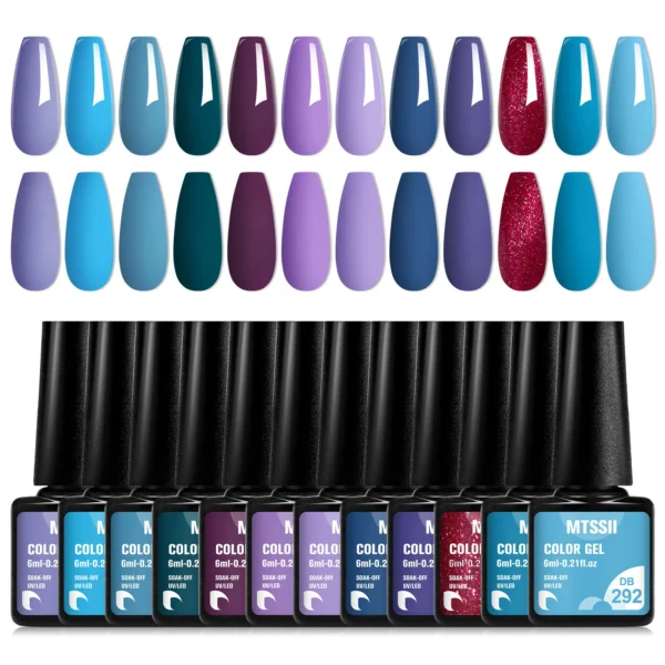 Nail Kit Set 12Pcs Autumn Colors Soak Off UV LED Varnish
