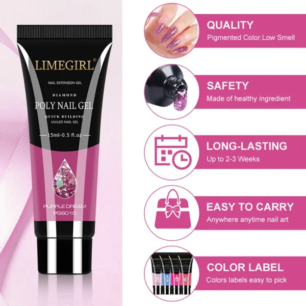 Gel Nail Kit Poly Nail Gel Extending Soaking Acrylic Varnish for Novices - Image 2