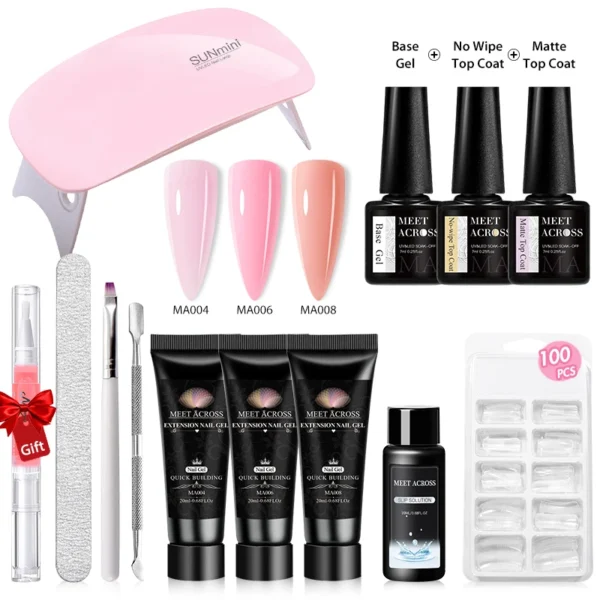 Nail Kit Set 20ml With 6W LED Lamp For Nail Extension - Image 3