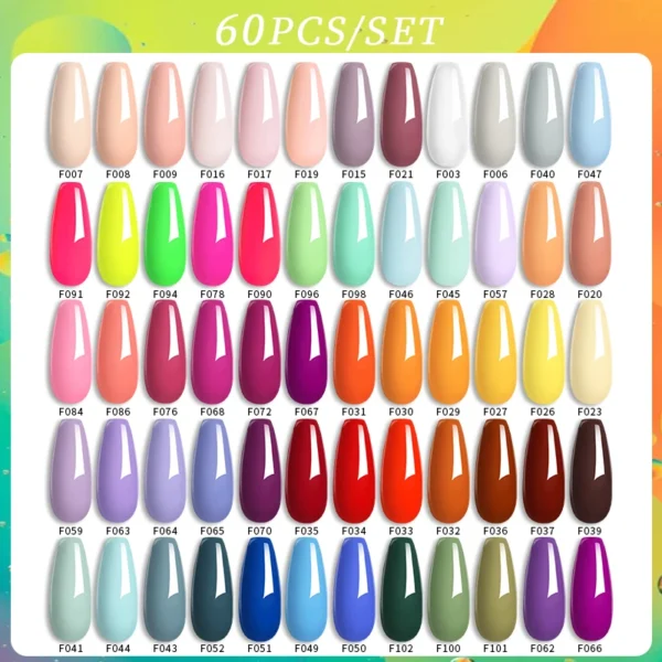 LILYCUTE Gel Nail Kit 20/60Pcs Nude Pink Glitter UV Manicure Set - Image 3