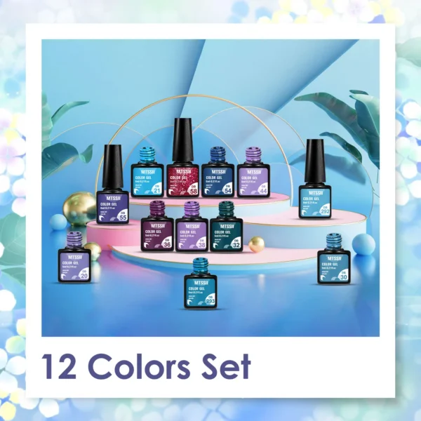 Nail Kit Set 12Pcs Autumn Colors Soak Off UV LED Varnish - Image 3