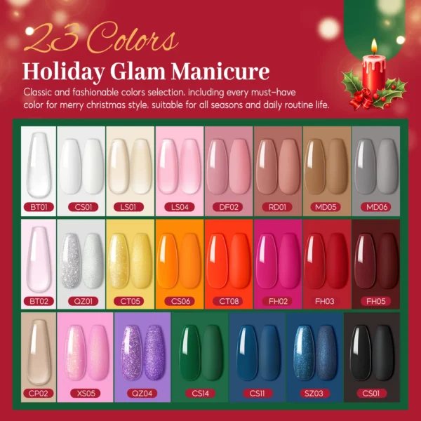 Coscelia Nail Kit Set 20PCS Gel Polish, 3PCS Poly Gel, Nail Lamp - Image 2