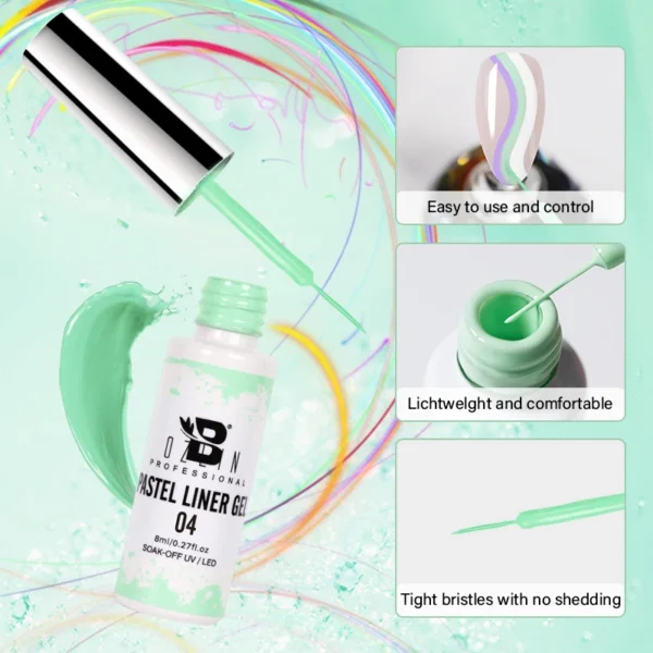 Nail Kit Set Pastel Liner Gel Polish Soak Off UV Long Lasting - Image 6
