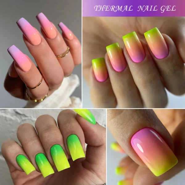 LILYCUTE 6PCs Thermal Gel Nail Kit - Temperature Changing Soak Off - Image 5