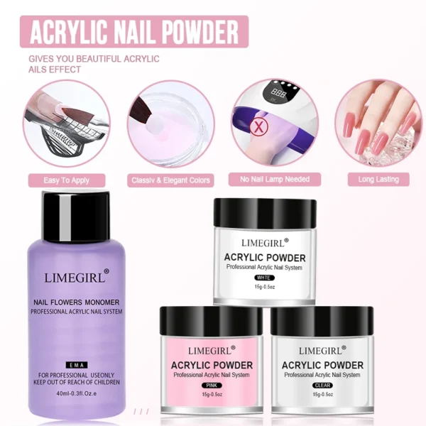 Nail Kit Set Beginner DIY Acrylic Manicure 3D Nail Art Tools - Image 2