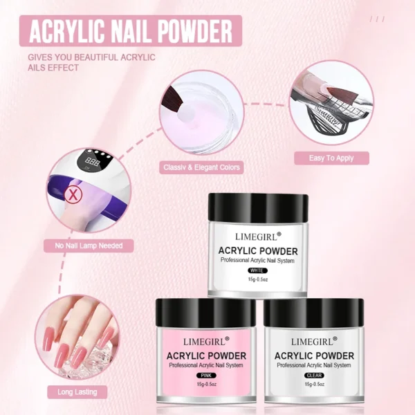 Nail Kit Set Beginner DIY Acrylic Manicure 3D Nail Art Tools - Image 4