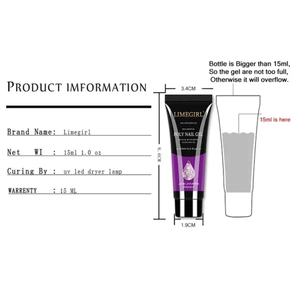 Gel Nail Kit Poly Nail Gel Extending Soaking Acrylic Varnish for Novices - Image 5