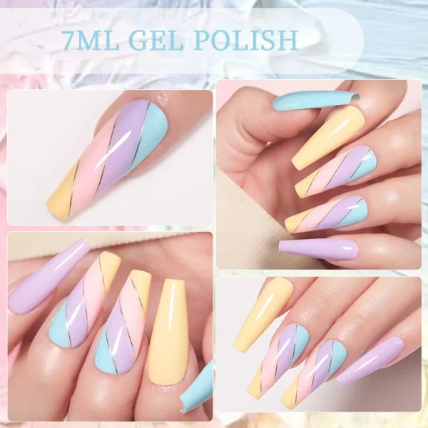 LILYCUTE Gel Nail Kit 20/60Pcs Nude Pink Glitter UV Manicure Set - Image 4